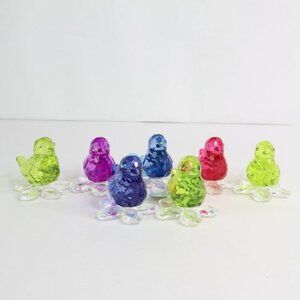 7 Ganz Itty Bitty Birdies Flower Base Acrylic Bird Figurines